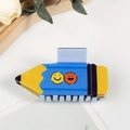 Pince à cheveux créative en forme de crayon bleu avec icônes smiley pour coiffure - Style Bleu Visage Souriant (5490083049435)