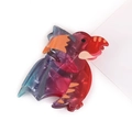 Colorful marble textured dinosaur hair claw clip made of premium acetate material - Pterosaur Style / Multi-color Gradient