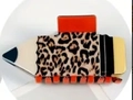 Pince à cheveux créative en forme de crayon avec motif léopard et détails dorés - Style Imprimé Léopard (5769832375933)