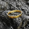 Golden titanium steel oval bracelet featuring a modern matte brushed metal finish - Brushed Gold (Small)