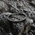 Minimalist matte black titanium steel oval bangle with brushed metal finish and hinge - Matte Black (Large)