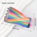 Rainbow striped acrylic hair claw clip with wavy edges for creative ponytail styling - Rainbow Stripe Pencil Style