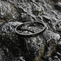 Minimalist matte black titanium steel oval bangle with a brushed metal finish for women - Matte Black (Small)