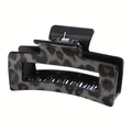 Pinza per capelli rettangolare con stampa leopardata e design geometrico vuoto alla moda - Maculato Nero Grigio