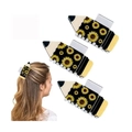 Pince à cheveux créative en forme de crayon avec motif de tournesol jaune et noir - Style Tournesol Noir (5769832375935)