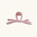 Pinza per capelli a fiocco rosa traslucido in resina per eleganti acconciature a coda - Rosa Gelatina