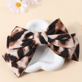 Elegant leopard print bow spring clip hair accessory with brown and black texture - Light Yellow Leopard