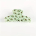 Pinza per capelli verde in acetato con stampa avocado per donna accessorio alla moda - Avocado