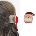 Schattige Kerstman haarklem met rode glitters voor feestelijke paardenstaartstyling - Kerstman