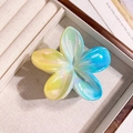 Pince à cheveux fleur nacrée avec un dégradé de couleurs jaune vert et bleu - Dégradé Jaune Vert Bleu (2)