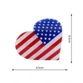 6,5 cm herzförmige Haarklammer mit US-Flagge, roten Streifen und blauen Sternmustern - Herz-Stil