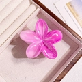 Pince à cheveux fleur de frangipanier avec dégradé rose brillant sur plateau velours - Dégradé Rose Rouge (3)