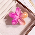 Pince à cheveux fleur de frangipanier nacrée avec dégradé rose et orange - Dégradé Rose Violet Orange Jaune (4)