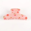 Pinza per capelli rosa con motivo a pesca per donna con stampa di frutta e finitura in acetato - Pesca
