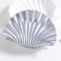 Pinza per capelli a conchiglia argento con finitura perlata lucida elegante - Argento