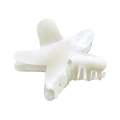 Close-up of a white acrylic starfish hair claw clip with shimmering glitter finish - Creamy White Glitter Starfish
