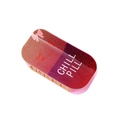 Detailed macro view of the Chill Pill glitter gradient hair claw clip with pink bow design - Orange Red Gradient Style (2)