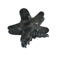 Star-shaped black hair claw clip with golden glitter finish on a white background - Black Gold Glitter Starfish