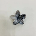 Pince à cheveux fleur 8cm motif marbre noir et blanc avec ressort en métal doré - Gris Noir
