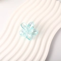 Pince à cheveux fleur de frangipanier bleu clair avec fini nacré arc-en-ciel - Style Frangipanier (4cm) / Bleu Clair Irisé