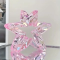 Pince à cheveux étoile irisée rose avec finition aurore colorée et ressort doré - Style Étoile / Rose Clair Irisé