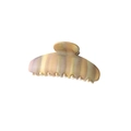 Detail of matte hair claw clip with morandi color gradient and smooth finish - Yellow