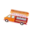 Molletta per capelli creativa in PVC a forma di camioncino per hot dog arancione e rosso - Stile Camion di Hot Dog