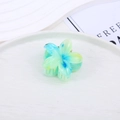 Pince à cheveux fleur de frangipanier 8cm avec dégradé bleu et vert en résine - Bleu-4cm