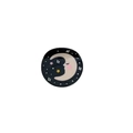 Graziosa clip per capelli nera circolare con motivo luna e stelle per acconciature - Luna Rotonda