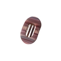 Oval hair clip featuring purple and brown marble texture with hollow design - Red