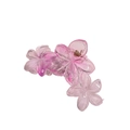 Détail de la pince à cheveux fleurs dégradé rose avec trois pétales 3D et ressort - Rose Dégradé (6)