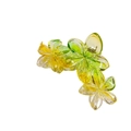 Détail du ressort métallique de la pince à cheveux à fleurs en dégradé jaune et vert - Dégradé Jaune Vert (5)