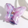 Pince à cheveux papillon en acétate avec motifs marbrés violets et bleus - Papillon Violet