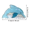 Blauer Wal-Haarklammer aus Perlglanz-Acetat, Größe 9,6 cm mal 6,1 cm für Damen - Hellblau - Groß
