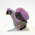 Cute penguin hair claw clip made of acetic acid material with a pink hat and mini backpack - Penguin