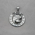Vintage silver zodiac tiger pendant necklace with traditional chinese characters carving - Tiger (Pendant Only (Without Chain))