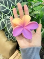 Pinza per capelli a forma di plumeria con sfumatura dal giallo al viola e effetto opaco - Sfumatura Giallo e Viola