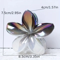 Pince à cheveux fleur irisée avec finition nacrée, pince à fleur de 8,5 cm de large - Dégradé Or Orange Irisé