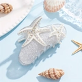Pinza per capelli a stella marina grigia scintillante con strass cangianti da mare - Stile Zirconia / Argento