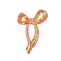 Détail d'une pince à cheveux ruban irisée montrant la résine ambrée et le ressort métal - Orange