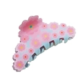 Molla per capelli con sfumatura rosa e blu e motivi di fiori di ciliegio - Rosa