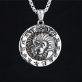 Retro stainless steel silver monkey pendant necklace with Chinese zodiac design - Monkey (Pendant With Chain)