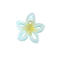 Light blue and yellow gradient frangipani flower hair claw clip with a resin finish - Blue-8cm