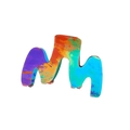Rainbow tie-dye M-shaped hair claw clip with colorful artistic watercolor marble pattern - Vibrant Tie-Dye Pattern (A)