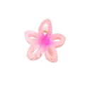 Pink gradient frangipani hair claw clip with golden metal spring for elegant updo styles - Pink-8cm