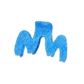 Blue wave-shaped claw clip with textured tie-dye finish for women's hair styling - Rainbow Gradient Pattern (C)