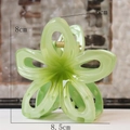 Light green gradient frangipani hair claw clip with semi-transparent flower design - Green-8cm