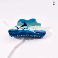 Swordfish and wave ocean pattern hair claw clip in gradient blue color finish - Swordfish Waves (Style C)