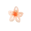 Frangipani flower hair claw clip with orange-pink gradient resin finish - Orange-8cm