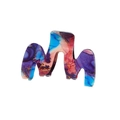 Pince à cheveux en M style bohème avec motif tie-dye violet bleu rose et fini brillant - Motif de Marbre Artistique Violet (E)